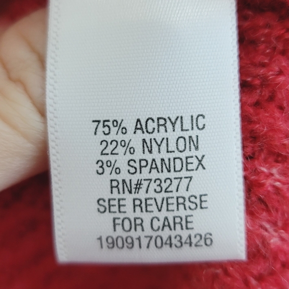 💕 Candie's Cowl Neck Red Tunic Sweater Size Medium - Picture 9 of 10